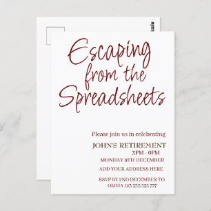Ontsnappen uit de spreadsheets Funny Retirement Briefkaart