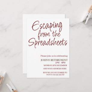 Ontsnappen uit de spreadsheets Funny Retirement Kaart