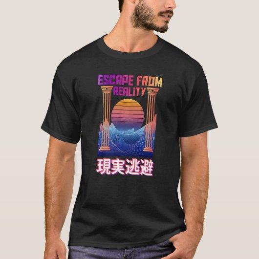Ontsnappen van Reality Vaporwave Cloiling T-shirt (Voorkant)