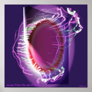 ontsnapping uit de astrale zwarte zee poster