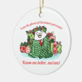 Ontsnappingen met kerstcadeaus keramisch ornament (Links)