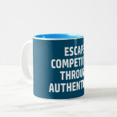 Ontsnappingsconcurrentie door authenticiteit tweekleurige koffiemok (Voorkant links)