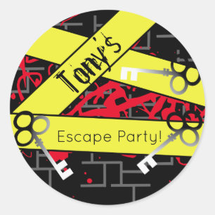 Ontsnappingsfeestje Verjaardag Doolhof Sleutels My Ronde Sticker