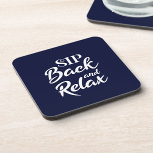 Ontspan Blauw en Nippen Bier Onderzetter