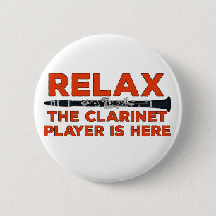 Ontspan de Clarinet Player hier Ronde Button 5,7 Cm