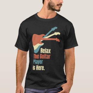 Ontspan de gitaar speler is hier elektrische gitaa t-shirt
