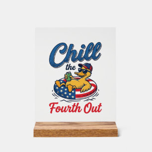 Ontspan de Vierde Patriottische Eend T-Shirt Ontwe Acryl Bord