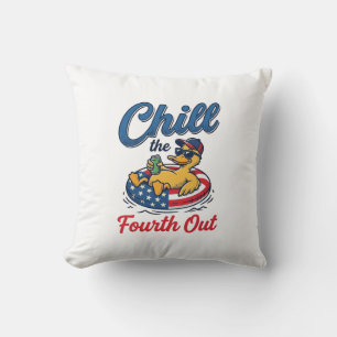 Ontspan de Vierde Patriottische Eend T-Shirt Ontwe Kussen