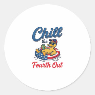 Ontspan de Vierde Patriottische Eend T-Shirt Ontwe Ronde Sticker