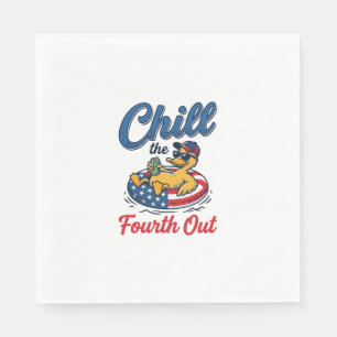 Ontspan de Vierde Patriottische Eend T-Shirt Ontwe Servet