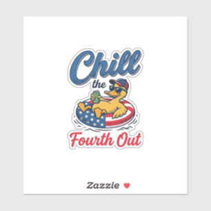Ontspan de Vierde Patriottische Eend T-Shirt Ontwe Sticker