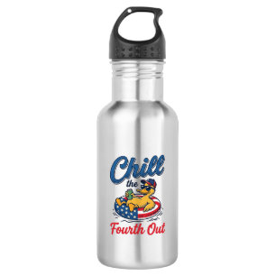 Ontspan de Vierde Patriottische Eend T-Shirt Ontwe Waterfles