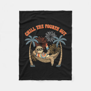 Ontspan de vierde uit grappige luiaard retro vakan fleece deken