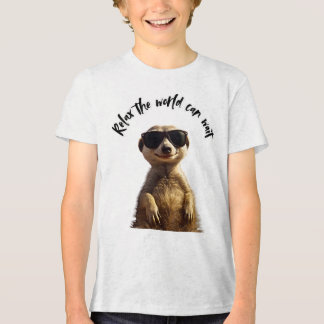 Ontspan – De Wereld Kan Wachten | Koude Meerkat me Tri-Blend Shirt