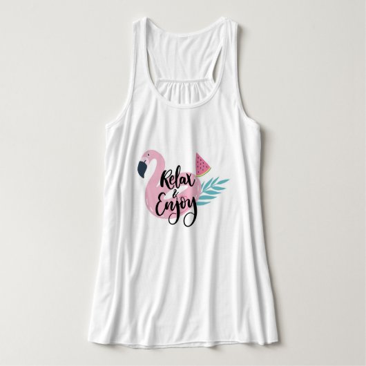 Ontspan en geniet van Tanktop Flamingo (Design voorkant)