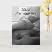 ONTSPAN EN GENIET - ZET JE VOETEN OP MOEDERDAG KAART (Gele Bloem)