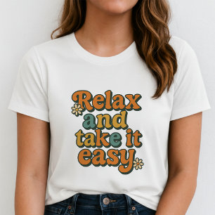 Ontspan en neem het ervan Cute Retro Daisy Groovy  T-shirt