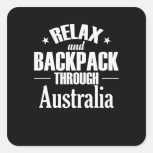 Ontspan en rugzak door Australië Vierkante Sticker