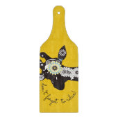 Ontspan - Gele Funky Grappige Giraffe Snijplank (Voorkant)