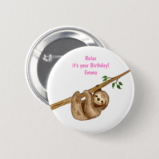 Ontspan het met je verjaardagskaart ronde button 5,7 cm (Voorkant /achterkant)