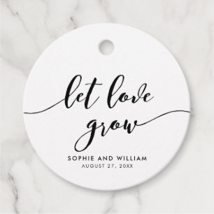 Ontspan het script Let Love Grow Wedding Bedankjes Labels