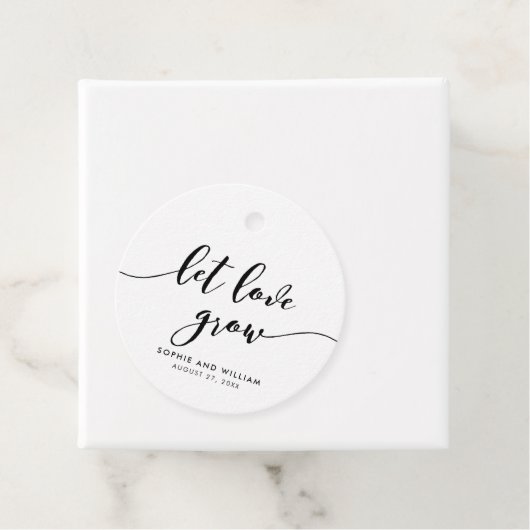 Ontspan het script Let Love Grow Wedding Bedankjes Labels (In situ)