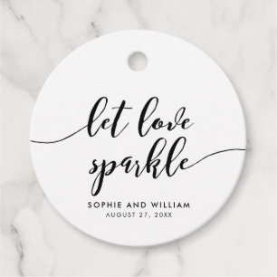 Ontspan het script Let Love Sparkle Wedding Bedankjes Labels