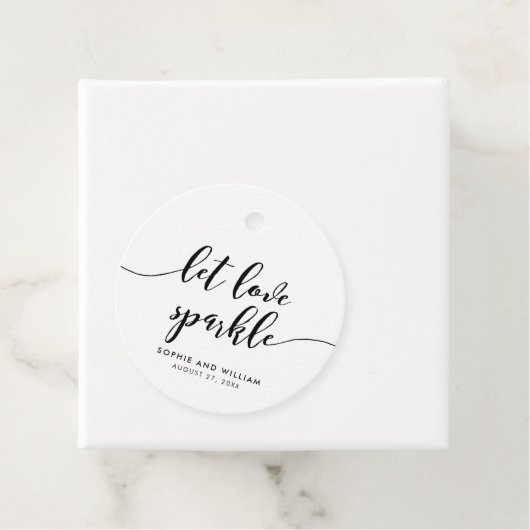 Ontspan het script Let Love Sparkle Wedding Bedankjes Labels (In situ)