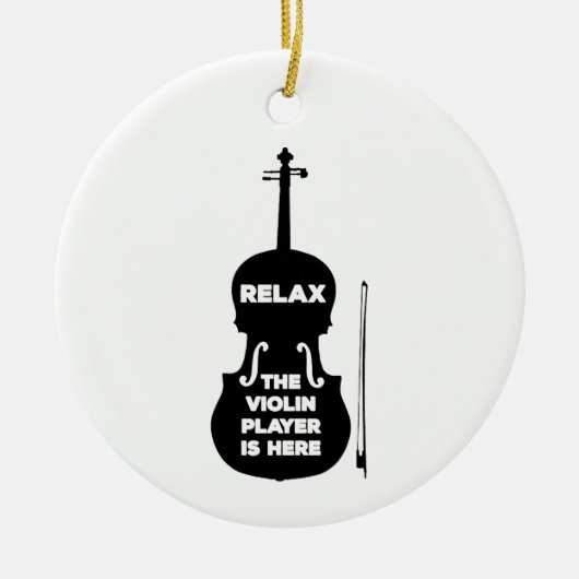 Ontspan hier de Violin Player Keramisch Ornament (Voorkant)