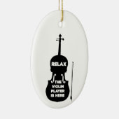 Ontspan hier de Violin Player Keramisch Ornament (Rechts)