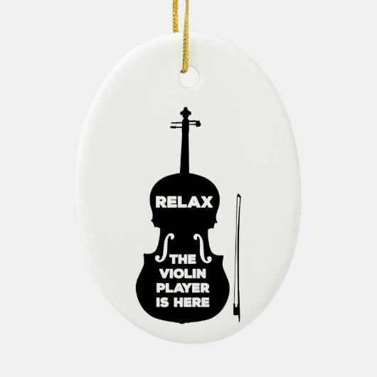 Ontspan hier de Violin Player Keramisch Ornament (Achterkant)