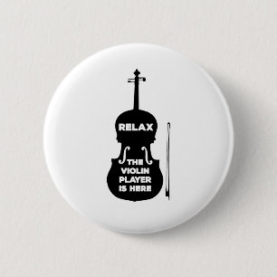 Ontspan hier de Violin Player Ronde Button 5,7 Cm