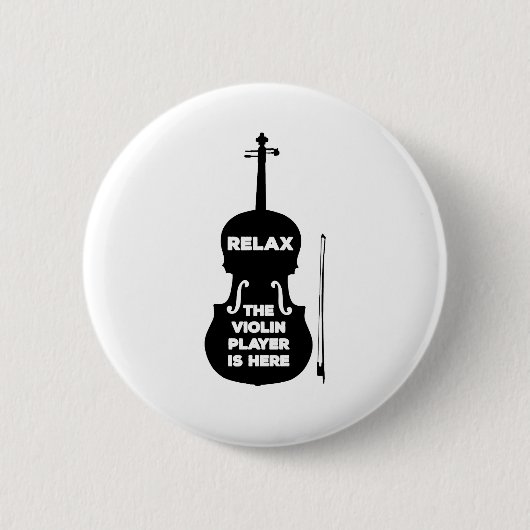Ontspan hier de Violin Player Ronde Button 5,7 Cm (Voorkant)