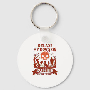 Ontspan Honden Zombie Patrouille Vanavond Hallowee Sleutelhanger