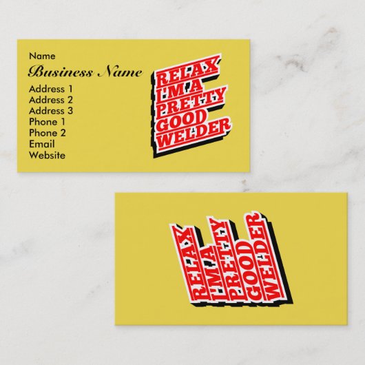 Ontspan Ik ben een goede lasser Visitekaartje (Voorkant / Achterkant)