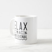 Ontspan ik ben een professional koffiemok (Voorkant links)