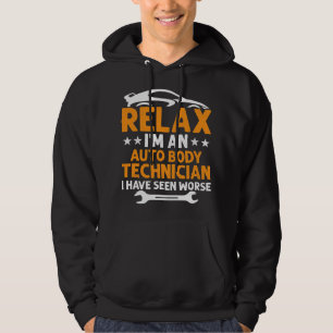 Ontspan in een auto-body technicus die ik erger he hoodie