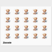 Ontspan je maar, slaperige teddy ronde sticker (Vel)