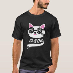 Ontspan Koele Zonnebril Kat Kitten Kat T-shirt