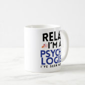 Ontspan me als psycholoog Funny Coffee Mok PsyD Gi (Voorkant rechts)