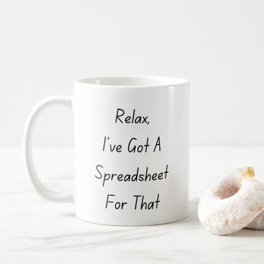 Ontspan me dat ik een spreadsheet heb, accountant koffiemok (Met donut)