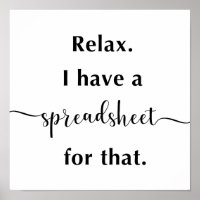 Ontspan me dat ik een spreadsheet heb.