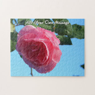 Ontspan met onze Stunning Aanpasbare Roze Roos Legpuzzel