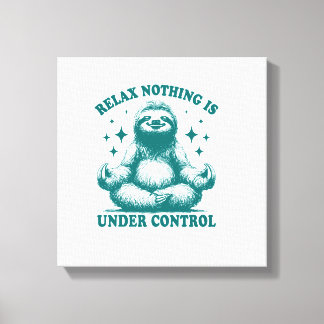 Ontspan Niks Is Onder Controle Luiaard Yoga Canvas Afdruk