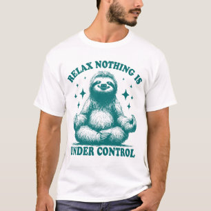 Ontspan Niks Is Onder Controle Luiaard Yoga T-shirt