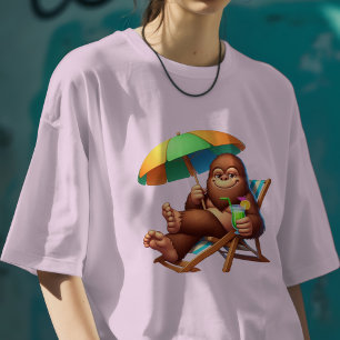 Ontspan op Bigfoot Strand Vibes Grappige Zomer Sas T-shirt