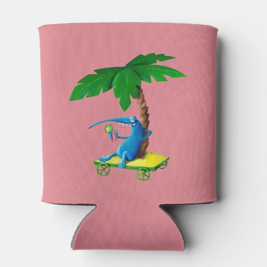 Ontspan op het strand blikjeskoeler (Achterkant)