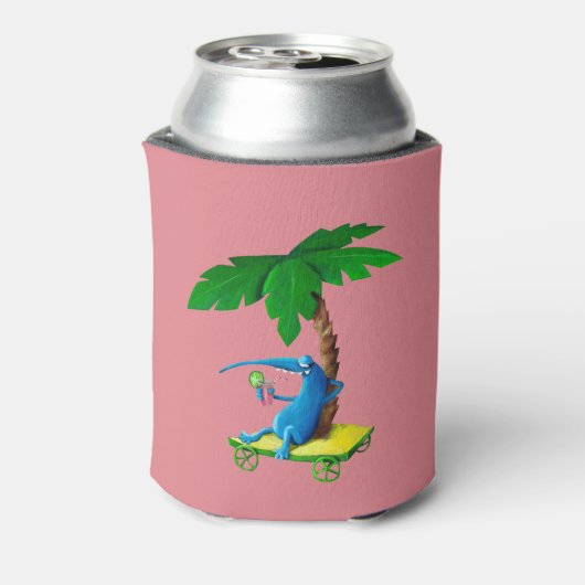 Ontspan op het strand blikjeskoeler (Blikje Achterkant)