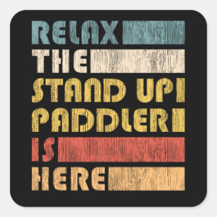 Ontspan opstand-peddel, SUP Paddle Board Cadeft Vierkante Sticker