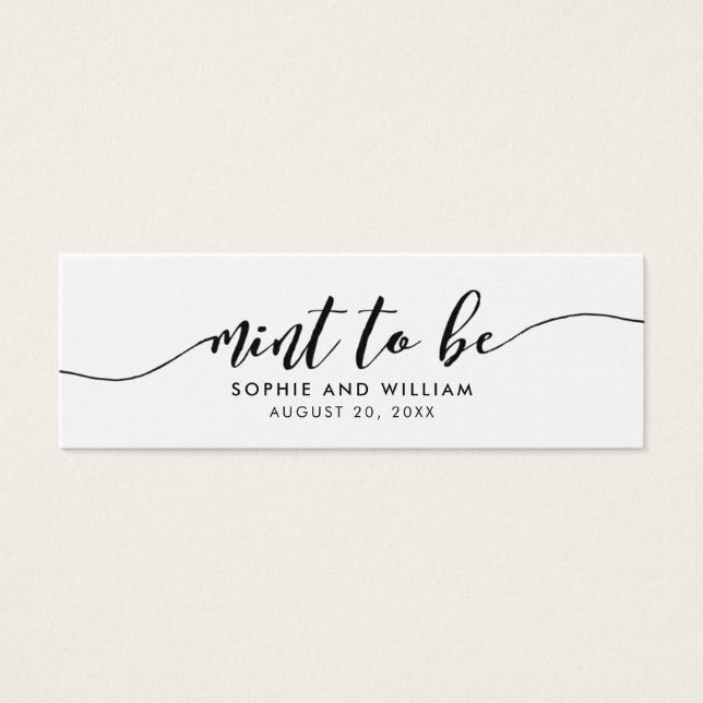 Ontspan Script Mint om te zijn bruiloft gunst Labe Mini Visitekaartjes (Voorkant)